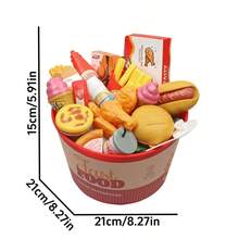 1 Set Realistic Hamburger & French Fries Pretend Food Playset, Simulation Cooking & Restaurant Play Toy, Christmas/Halloween/Birthday Gift For Boys & Girls - Multicolor - View 3