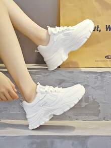 Export Version Chunky Sneakers For Women, Fashionable Waterproof Non-Slip Durable Tennis Shoes, Running Fitness Workout Shoes, Suitable For Petite - Beige - View 6