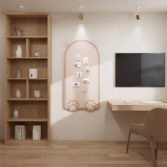 1pc Geometric Arch Shaped Decorative Bulletin Board, Self-Adhesive Reusable Wall Mounted Memo Board For Office, Home, Classroom, Removable Whiteboard For Room Decor, Office Notes, Photo Display, Schedule Planning, Holiday & Party Decoration