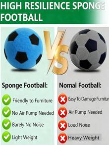 Silent Elastic Foam Soccer Ball | Soft PU Material, High Rebound | Quiet For Indoor Training/Activities | Abstract 3D Printed Design | Ideal Gift For Husband/Children/Sports Enthusiasts | Excellent Gift Choice For Thanksgiving/Christmas/Halloween/New Year | Suitable For Parent-Child Interaction, - Multicolor - View 8