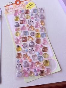 可爱卡通幽灵3D贴纸，环氧树脂水晶贴纸，可用于装饰手机、记事本、杯子等，贴纸艺术 - 彩色 - 查看 14