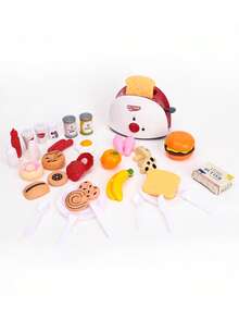 30pcs Pretend Play Kitchen Appliances Toy Set , Kitchen Toys, Bread Machine Toy,Birthday Gift For Kids Ages 3 Years Old And Above - Multicolor - View 3