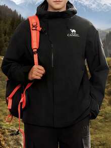 CAMEL CROWN Men's Outdoor Shell Jacket Autumn/Winter Champion: Kai Jia ICON Goose Down Liner Shell Jacket Three-In-One Waterproof Outerwear - Phantom Black - View 1