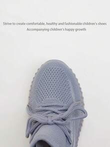 1 Pair Spring Minimalist Fashion Lace-Up Sports Shoes For Boys And Girls, Comfortable And Durable, Suitable For All Seasons - Grey - View 7