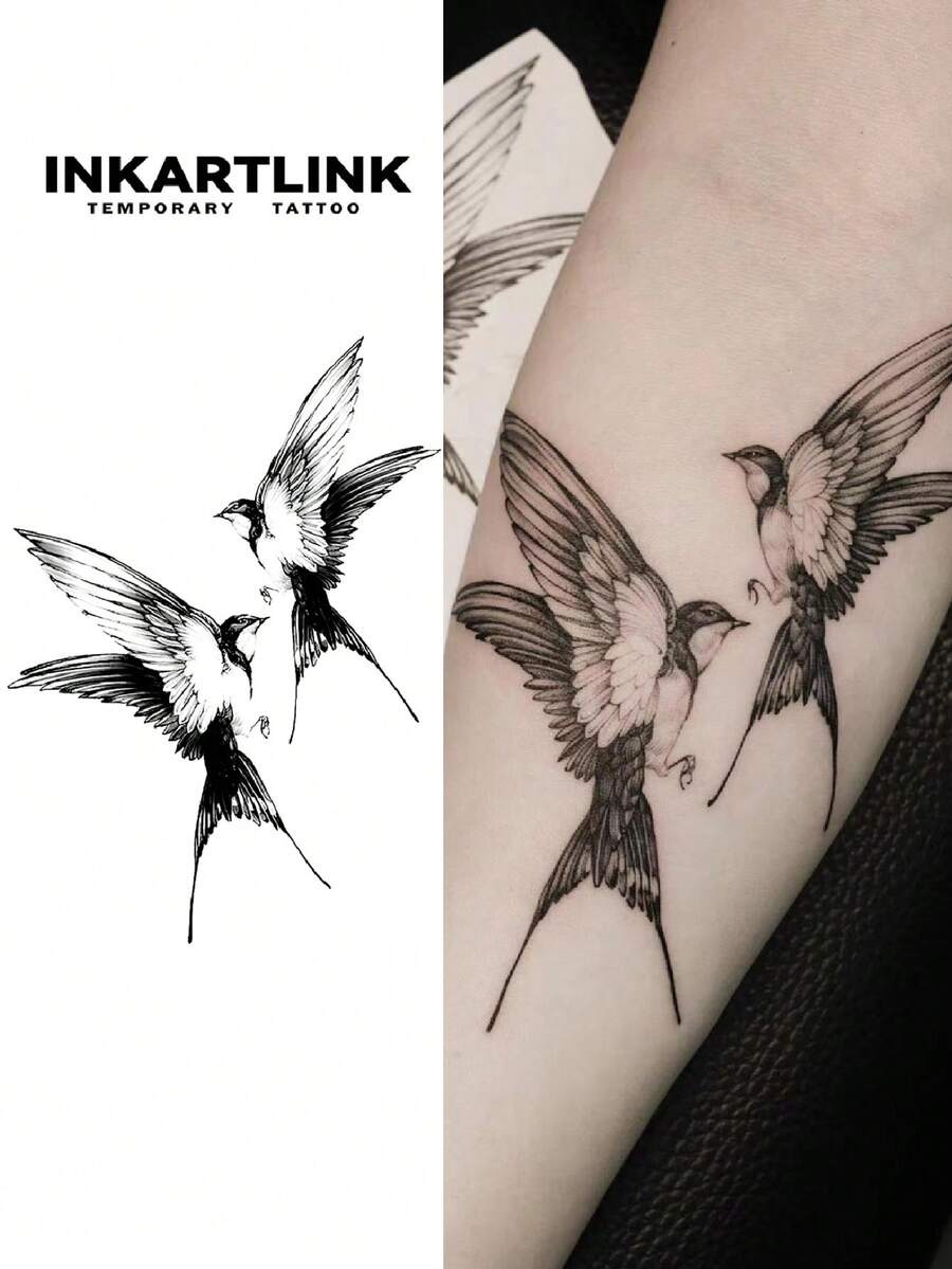 INKARTLINK Revolutionary Tattoo Technology, Semi-Permanent Tattoo, Realistic Tattoo, Heartwarming Tattoo, Temporary Tattoo, Fake Tattoo, Lasting Color 1-2 Weeks, Authentic Tattoo Appearance, Niche Design Tattoo, Juice Tattoo, Plant Tattoo - Black - View 1