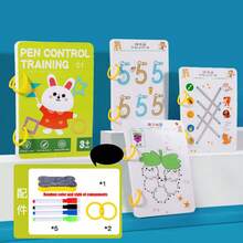 Montessori Magic Practice Copybook Set For Kids - Reusable, With Erasable Pen & Refills - Enhances Writing Skills & Drawing Education,The Perfect Choice For Christmas, New Year, Easter, Birthday Gifts, And Small Gifts - Multicolor - View 12