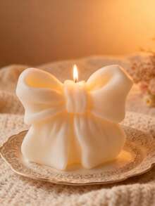 1pc Bow-Shaped Scented Candle, Bowknot Design, Fragrant, Smokeless, Long-Lasting Aroma, Suitable For Home Decor, Especially Bedroom And DIY Gifts. Applicable For Home Decor, Fireplace, Living Room, Central Decoration, Office, Valentine's Day Gift, Candle Set, Scented Candle, Friend Gift, Women Gift. - Multicolor - View 2