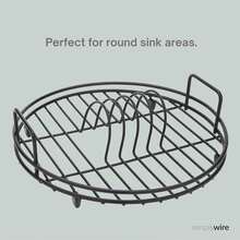 Simplywire - Circular Dish Drainer - Round Sink Drying Rack - Black Plastic Coated Steel - 1 - View 2