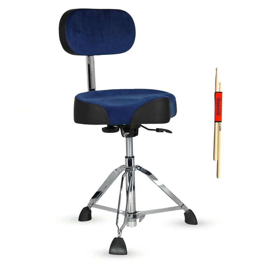 5 CORE 5Core Drum Throne W Backrest 4" Stool Airlift Adjustable - Blue - View 1