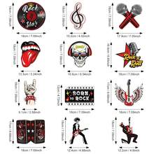 53 Pieces Rock And Roll Theme Party DecorationsGuitar Record Sign Rock Star Music Party Hanging Swirls Ceiling Decor For 50'S 60'S Rock Music Theme Party Favors Supplies - Trending, Best Seller, New Arrival, Party Supplies, Elegant Decor, Party Decoration, Wedding & Birthday - Nhiều màu - Xem 2