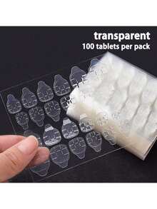 Transparent Nail Art Gel Nail Stickers, Wearable Nail Jelly Glue Ultra-Thin Gel Nail Stickers, Double-Sided Adhesive Invisible, Transparent, Waterproof, Reusable, For Nail Decoration Nail Glue Transparent Flexible Adhesive Sheet For Nail Art - 無色 - 查看 12