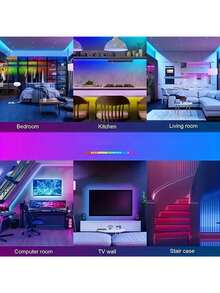 1pc 44-Key Remote Control LED Strip Light, Suitable For Bedroom, Living Room, Home Decor, Party Lighting, Adjustable Color & Mode,LED Strip Lights RGB 44 Key Controller Night Light, Living Room, Kitchen, Christmas Party, Halloween Party Festival, Bedroom Small Night Light, LED Strip USB Light LEDs Flexible LED Tape 1m/2m/3m/5m For TV, Computer, Cabinet Backlight - Colored Light - View 6
