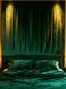 1pc Soft Dark Green Velvet Fabric With Golden Thread, Suitable For Indoor Decor Sofa Covers, DIY Sewing, Clothing, Crafts, Curtains - Dark Green - View 8