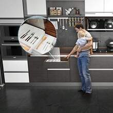 TFKI Double Layer Silverware Tray With Lid Drawer Organizer For Utensil Tray Cutlery Storage Holder With Cover White - trắng - Xem 6