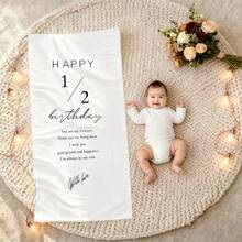 1 Set 1/2 Birthday Party Decoration Background Cloth, Baby Growth Photo Prop