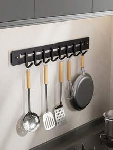 1个厨房挂钩，免钻孔多功能家用支架，壁挂式厨房用具收纳架，壁挂式收纳架，勺子，铲子，小锅，抹布，锅盖收纳架，现代家用和商用厨房收纳架。 - 彩色 - 查看 11