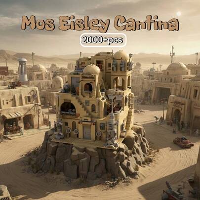 2000+Pcs Mos Eisley Cantina MOC Building Blocks Set Christmas Gifts Christmas Birthday Present Highly Difficult Home Decor For Adults 14+