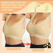 Snowy Sticky Push Up Inserts-Instant Boost Double-Sided Adhesive Bra Cup For Women -Womenswear, Clothing Push-Up Ultra Boost Inserts For Women,Sticky Push Uppads,Adhesive Bra,Double Sided Sticky Lift Padsinserts, Bra Cup Comfort Essential Feminine - 焦糖 - 查看 2