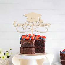 Congratulations 2025 Graduation Cake Topper,Congrats Grad Cake Decor - 2025 High Schoolsss/College/Senior Graduation Party Decorations Supplies (Woody){Inchcolor_nameinch:InchWoodyinch} - 伍迪 - 查看 8