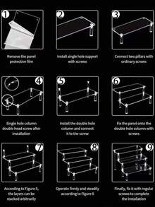 Soporte de exhibición de acrílico transparente reforzado: mayor capacidad de carga, puede sostener talla grande artículos. - Multicolor - Ver 4