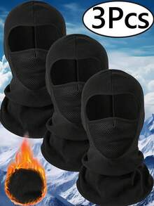 Ski Mask Fleece Thermal Winter Mask Windproof Motorcycle Full Face Mask Head Face Cover For Women Men Outdoor Skiing Cycling Snowboarding, Black, Gray, Blue - Winter Thick Hood - View 14