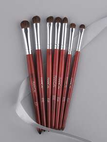 眼部化妆刷套装，高级7支眼影刷，专业眼影刷，适用于眼影、唇部、斜角、眼线，柔软毛质，木质手柄。 - 彩色 - 查看 6