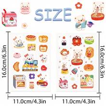 8pcs Little Bear Daily Stickers Cute Cartoon Animals Decal DIY Scrapbook Guitar Luggage Bottle Surfboard Stickers For Teens Gift - Multicolor - View 2
