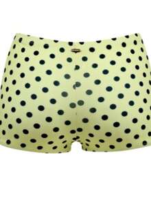 New Summer Cream Yellow Polka Dot Cute Bikini Set, Includes Briefs Shorts, 3 PiecesWomen Swimsuit - Pale Yellow - View 8