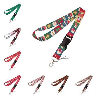 CX圣诞挂绳商务信用卡横款卡套颈带钥匙扣挂绳证件套套绳包饰汽车配件教师朋友姐妹礼物创意