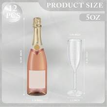 Amber Plastic Champagne Flutes Set Of 48, Plastic Champagne Glasses For Wedding,Reusable Acrylic Goblets For Parties Christmas Bar Anniversary Event Drinks - Sáng bóng và trong suốt - Xem 6