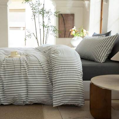 CAQQA 3-Pieces Turkish Cotton Woven Duvet Cover Set | Duvet Cover And Pillowcase, Modern Bedding For Bedroom, 135*200, 150*200 Cm, 200*200 Cm, 200*220 Cm, 220*240 Cm