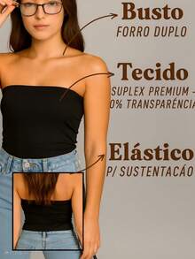 5-Piece Set: Women's Strapless Tube Top With Lining, Bustier Style, Basic Blogger Fashion, One Size - KIT 5 Peças-1 - 查看 4