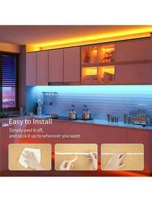 1pc 44-Key Remote Control LED Strip Light, Suitable For Bedroom, Living Room, Home Decor, Party Lighting, Adjustable Color & Mode,LED Strip Lights RGB 44 Key Controller Night Light, Living Room, Kitchen, Christmas Party, Halloween Party Festival, Bedroom Small Night Light, LED Strip USB Light LEDs Flexible LED Tape 1m/2m/3m/5m For TV, Computer, Cabinet Backlight - Colored Light - View 5