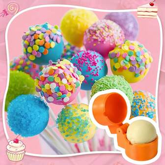 3D-utskrivna runda tårtformar - Manuell kulformad tårtform och pusher, vetehalm bakverktyg för födelsedagar, bröllop, juldesserter - Lättanvända tillbehör till hembakning, tårtdekorationer, förberedelser för högtider, roliga köksredskap, hållbara köksverktyg, tårtformar, tårtbakningstillbehör, tårtformar, bakverktyg och utrustning, tårtformer, bakformer, bakade kakor