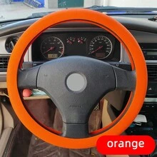 Funda de volante de silicona automotriz universal, a prueba de sudor, antideslizante, elástica, protectora para todas las estaciones, multicolor - verde claro - Ver 14