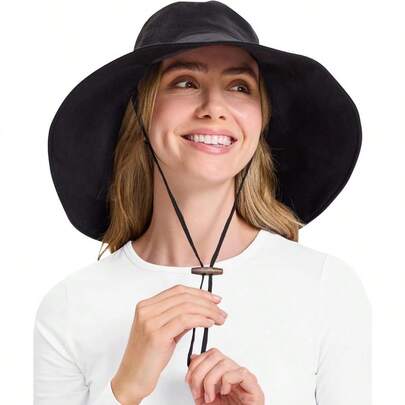 Ultra Wide Cotton Linen Hat UPF 50+ Packable UV Sun Protection Hat With Large Brim And Detachable Strap