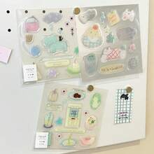 1 Sheet Cat Life Jelly Stickers, Cute 3D DIY Phone Case, Scrapbooking Stickers - Multicolor - View 7