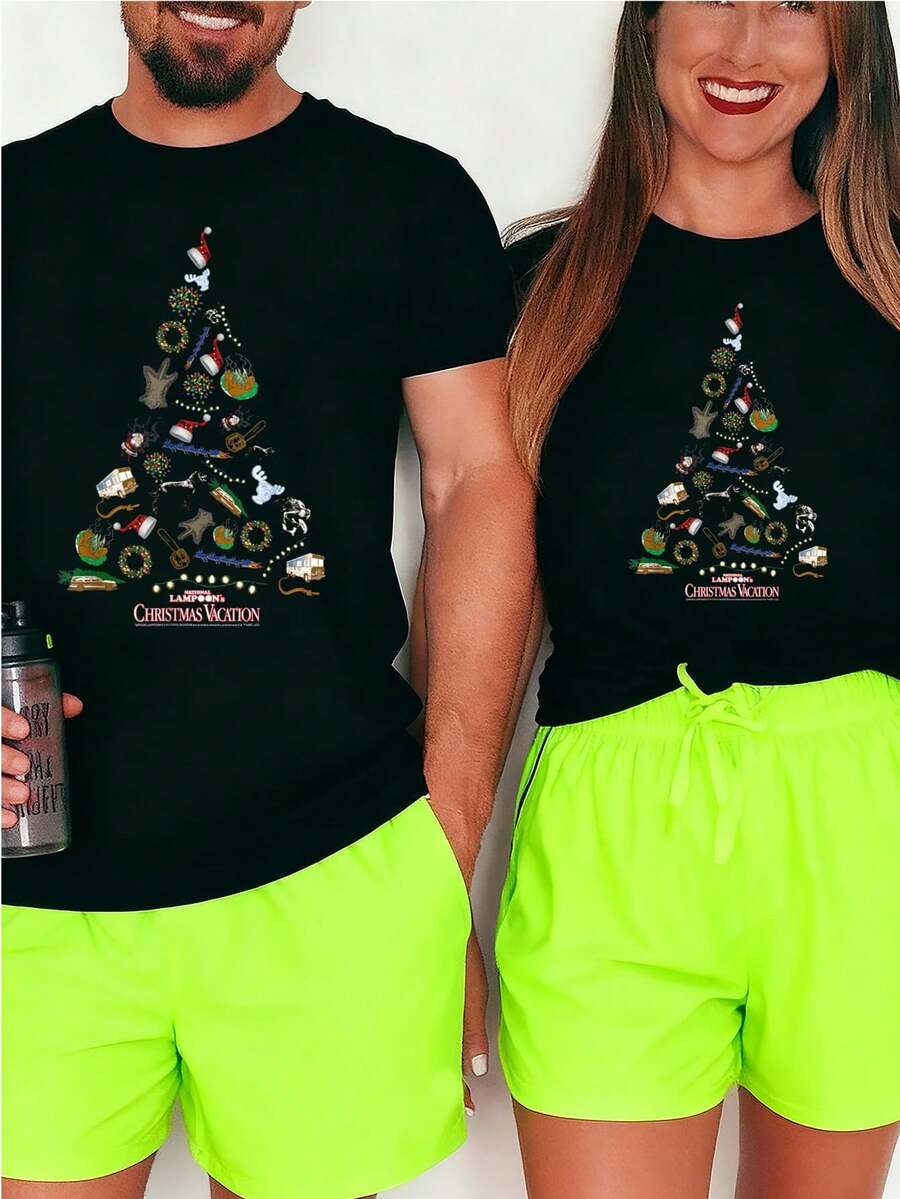 National Lampoon's Vacation-Shirt Women, Black, Small, Short Sleeve, Crew Neck, Classic Fit, Imported  Graphic Tees Men Crop Tops Couple Tee Art Outfits Art Men-Shirt - 黑色 1pcs MEN - 查看 1