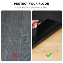 Vinyl Floor Mat For Home Black Waterproof Area Mat For Under Dining Room Table Sturdy Plastic Rug Protector For Kitchen Living Room Yard Garage Large Baby Play Mat 3'*5' With Durable Non-Slip Base And Easy Clean Surface For High-Traffic Indoor And Outdoor Spaces - 3x5 - Xem 2