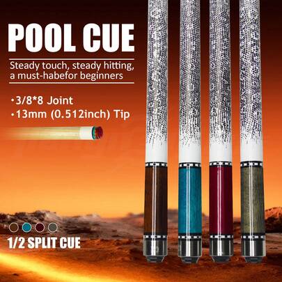 [ Christmas Gift] Maple Pool Cue, 57.4 Inches/146cm, 13mm Rainbow Leather Tip, 3/8*8 Precision Joint, 19-21oz Professional Weight, Handcrafted Inlay & Anti-Bending Design, Beginner-Friendly Durable Cue