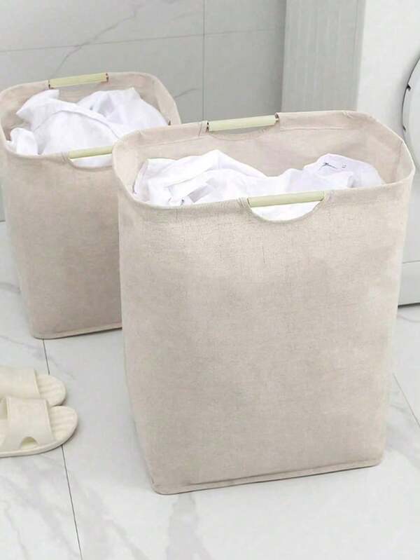 1 PIEZA Cesta de lavandería plegable con estilo navideño (2 tamaños: pequeño y grande) - Beige, para ropa, pantalones, camisetas, camisas, ropa sucia y almacenamiento diverso