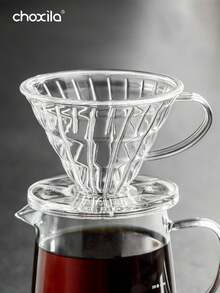 choxila 1pc Plastic Pour Over Coffee Dripper With Handle, Slow Drip Coffee Filter, Pour Over Coffee Maker For Single Cup Brew - Filter Cup - View 1