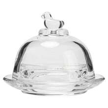 1pc Glass Cake Display Plate, Home Biscuit Fruit Dust Cover, Creative Bird Design Cake Dome, Commercial Dessert Tray, Party Snack Plate, Restaurant, Home, Hotel - Transparent - View 7