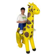 Cute Giraffe Inflatable Costumes Adult Cosplay Cartoon Animal Party Halloween Carnival Party Activity Performance Clothes - Multicolor - View 4