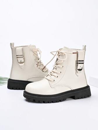 Fall/Winter Western Style Punk Side Zipper Lace-Up Holiday Teenage Girls Boots,Fur Boots