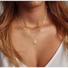 Gold Layered Women, 14K Gold Plated Dainty Necklace Set With Paperclip, Adjustable  Gold Jewelry Stackable - Vòng cổ nhiều lớp /1 - Xem 2
