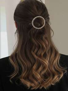 1pc Elegant Round Zinc Alloy Snap Hair Clip,Gifts,Travel,Gifts For Women,Hair Stuff,Stocking Stuffers,Stocking Stuffers,Stocking Fillers,Stocking Stuffers For Women,Stocking Fillers Women,Christmas Gifts,Gifts,Christmas Stocking Fillers,Gifts For Women,Gift,Christmas Gift,Stocking Stuffers For Adults,Stocking Fillers For Adult,Hair Stuff,Women's Accessories,Stocking Stuffer,Coming-Of-Age Hair Accessory,Christmas Hair Accessories,Gift Ideas For Women,Beauty Stocking Fillers,Christmas Gifts For Women, Head Accessories - Multicolor - View 6