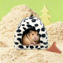 1pc Triangular All-Season Pet Warm Nest, Foldable Floral Branch Hamster Nest, Pet Mongolian Yurt Sleeping Bed, Comfortable And Warm, Suitable For Small Pets Indoor Use