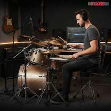 5 CORE 5Core Drum Throne W Backrest 4" Stool Airlift Adjustable - Blue - View 8