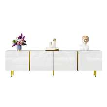 White High-Gloss Coffee Table, Modern And Simple, With 2 Drawers - White + MDF + 40-49 Inches - View 8